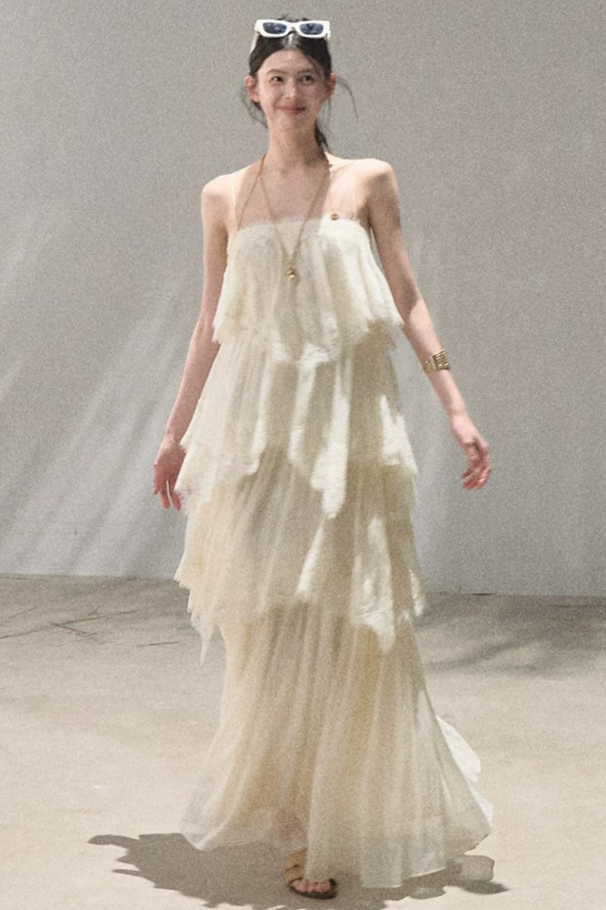 Heartbeat Lace Tiered Long Dress