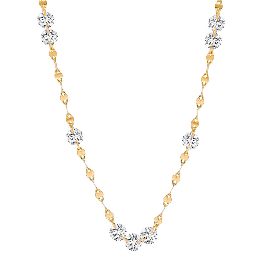 S925 Sterling Sparkling Diamond-studded Water Ripple Necklace or Bracelet