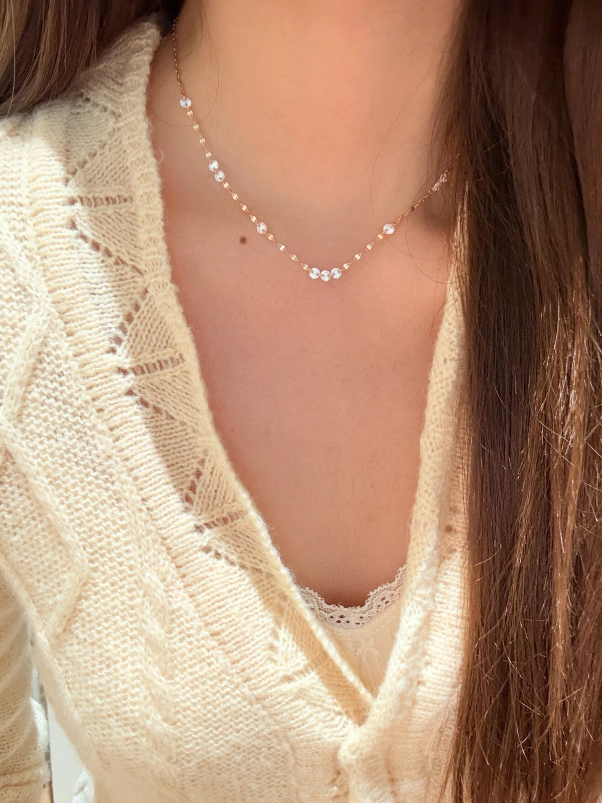 S925 Sterling Sparkling Diamond-studded Water Ripple Necklace or Bracelet