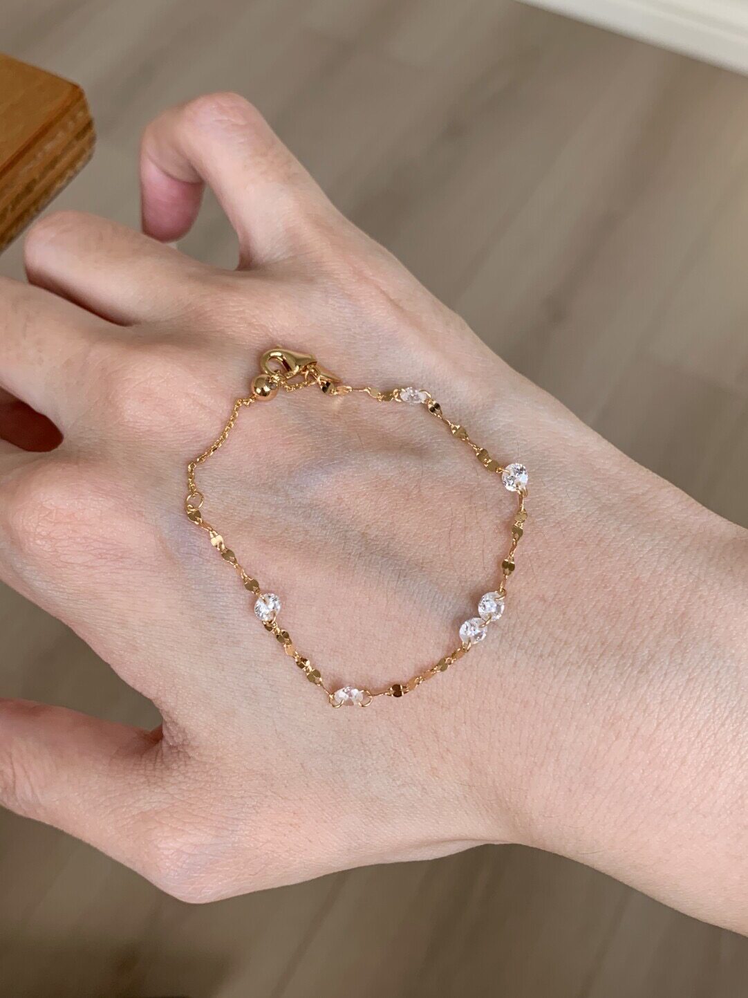 S925 Sterling Sparkling Diamond-studded Water Ripple Necklace or Bracelet