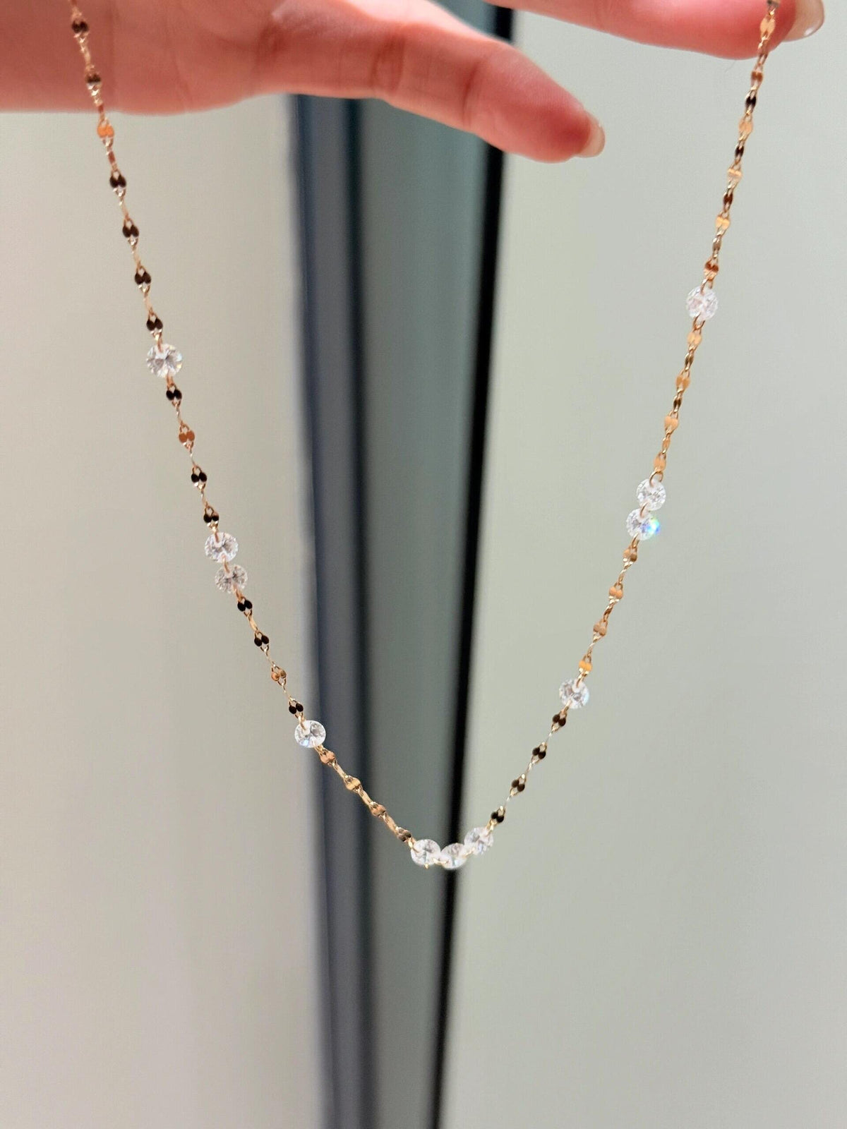 S925 Sterling Sparkling Diamond-studded Water Ripple Necklace or Bracelet