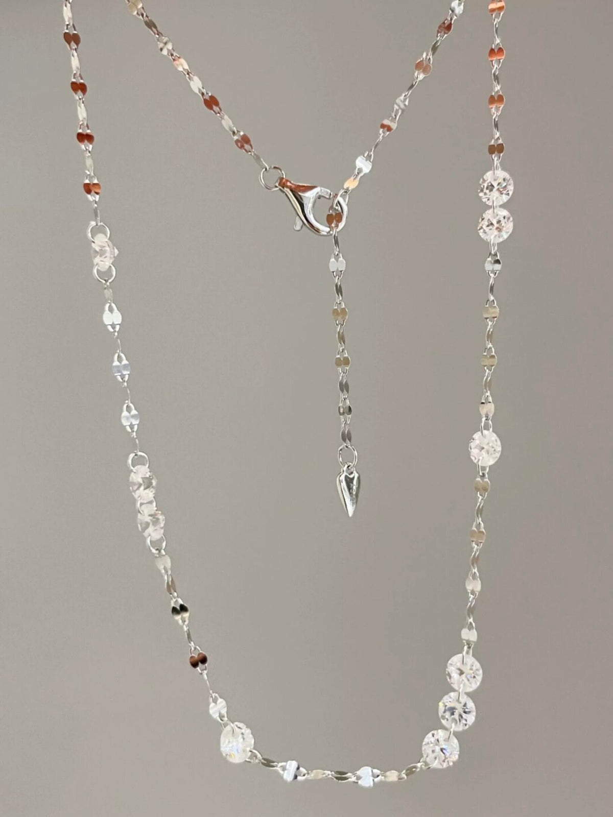 S925 Sterling Sparkling Diamond-studded Water Ripple Necklace or Bracelet