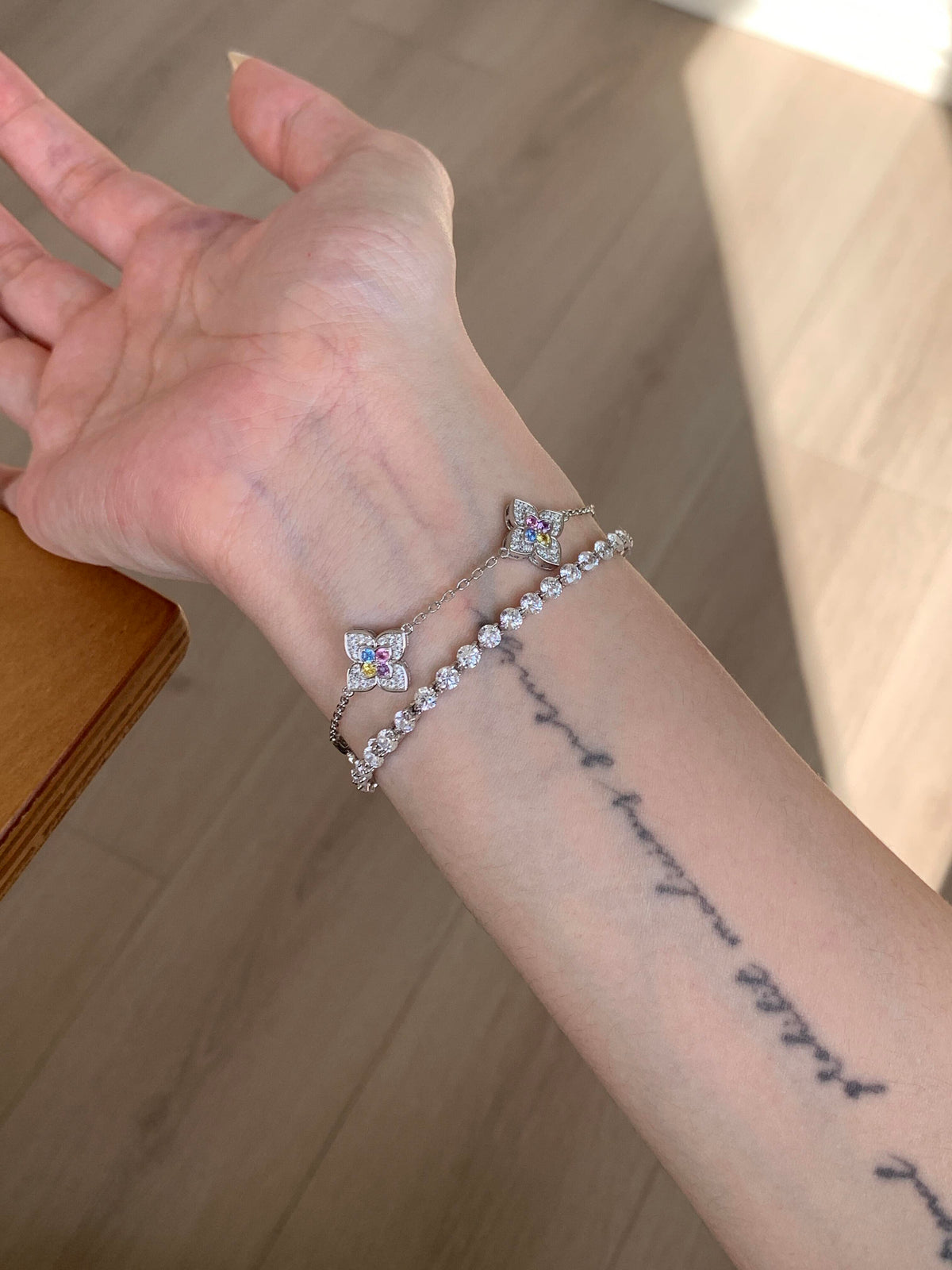 S925 Sterling Tennis Round Diamonds Bracelet