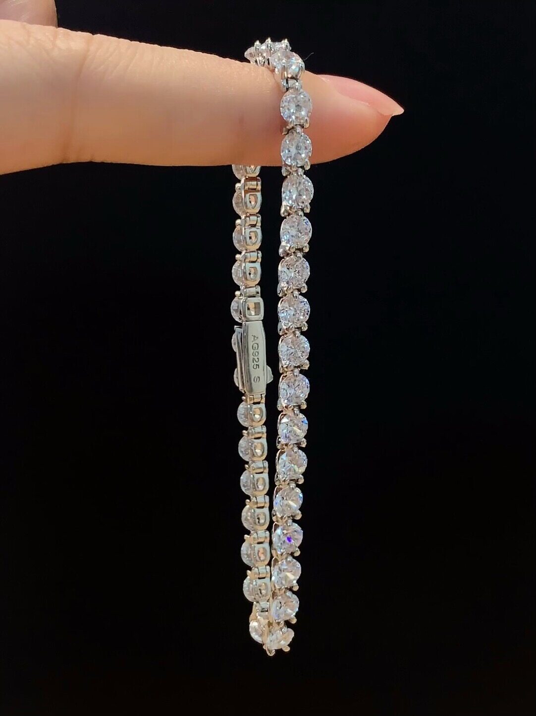 S925 Sterling Tennis Round Diamonds Bracelet