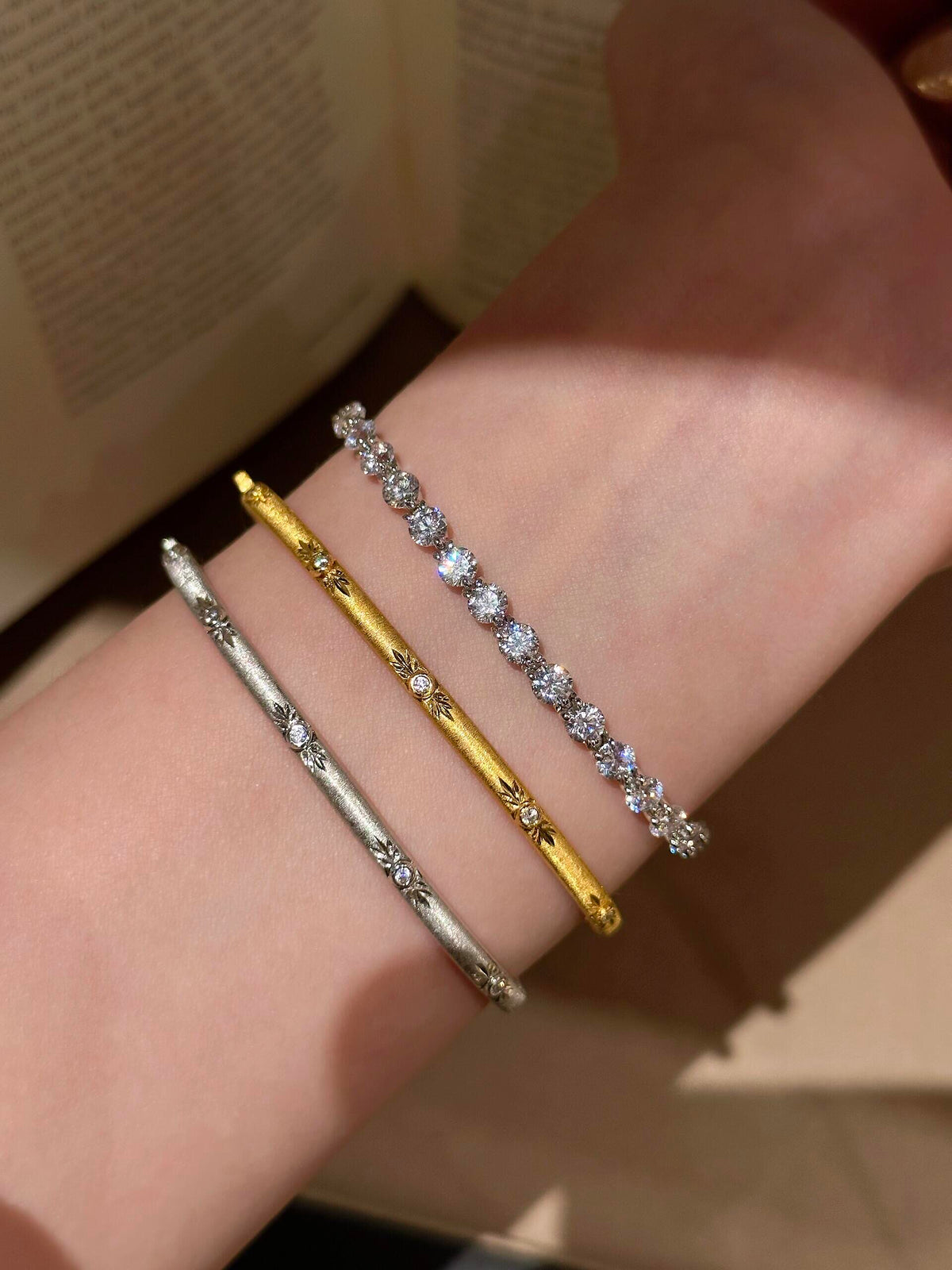 S925 Sterling Tennis Round Diamonds Bracelet