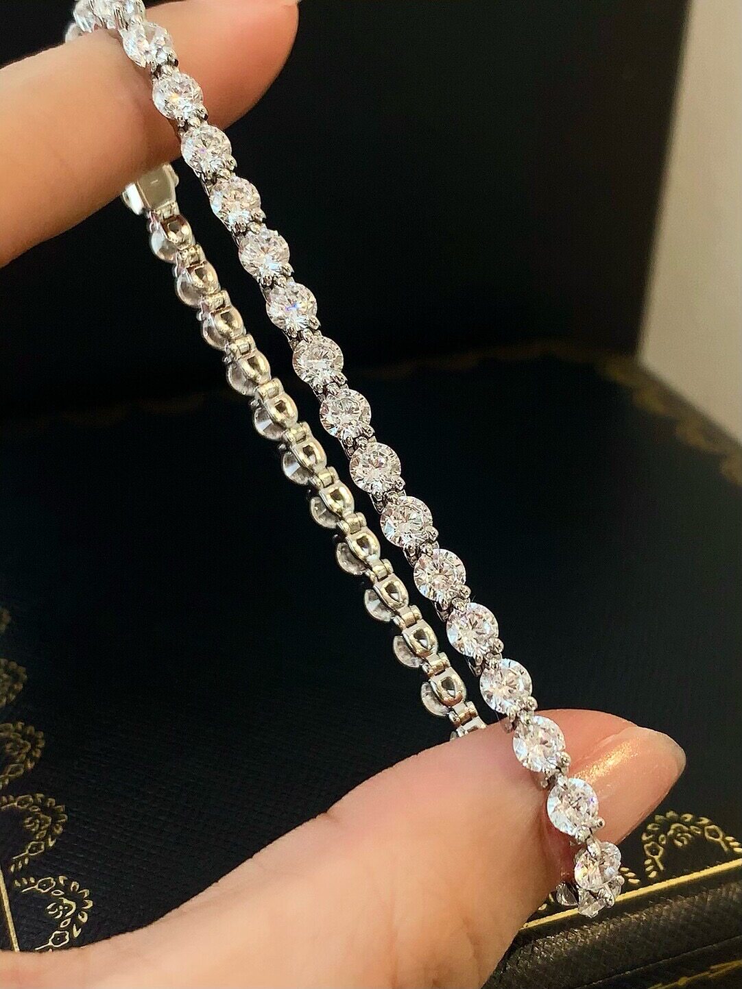 S925 Sterling Tennis Round Diamonds Bracelet