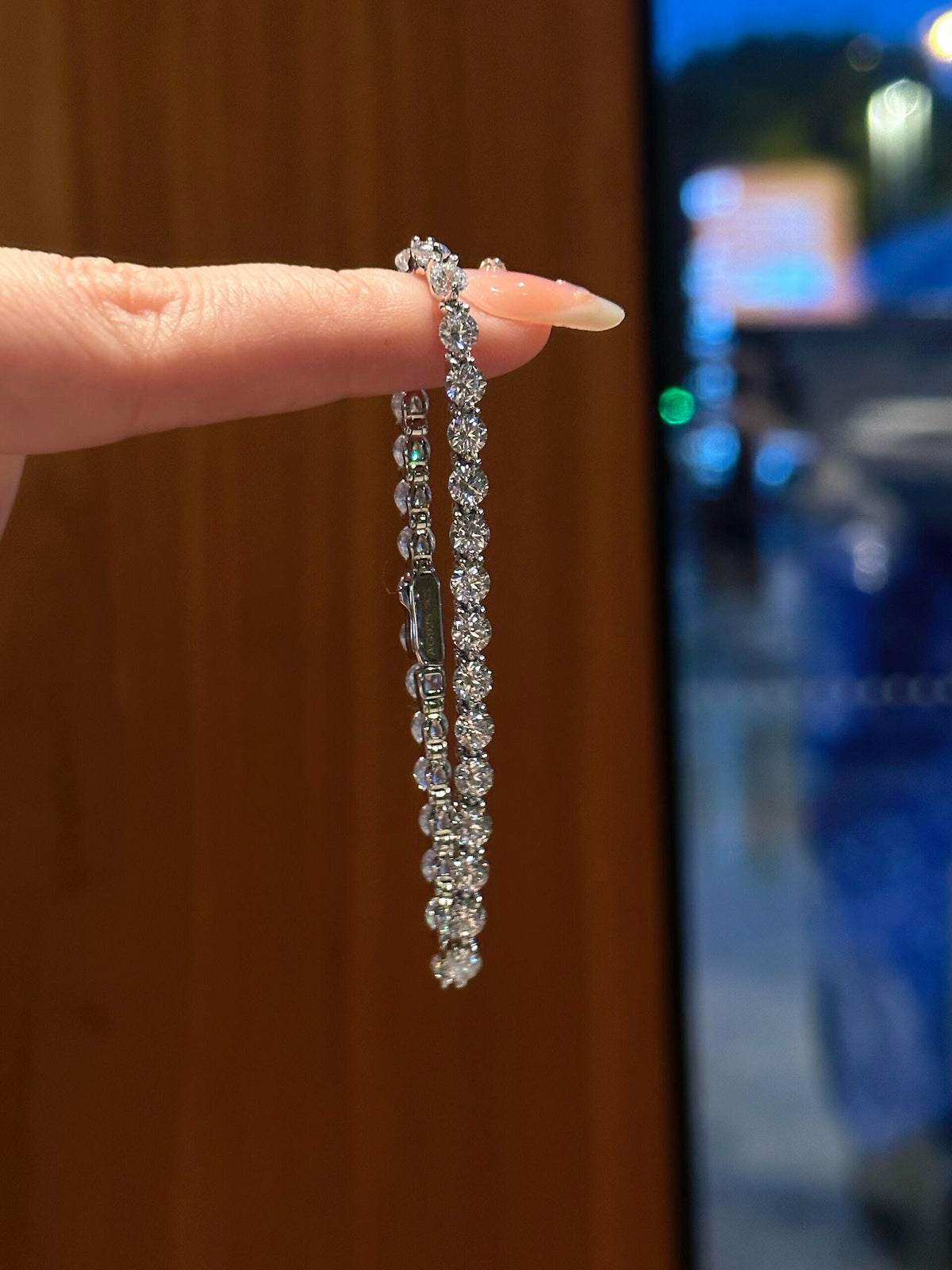 S925 Sterling Tennis Round Diamonds Bracelet