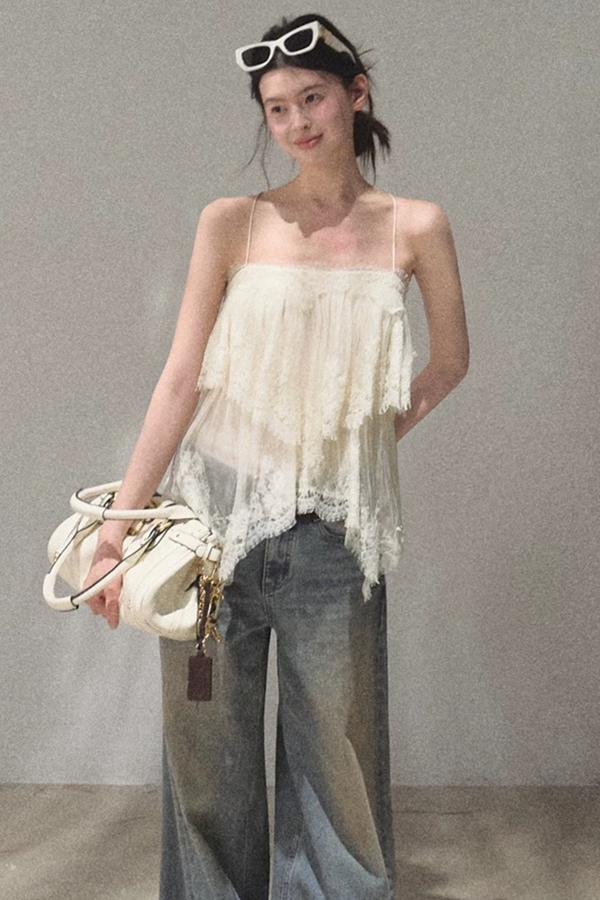 Heartbeat Lace Tiered Camisole