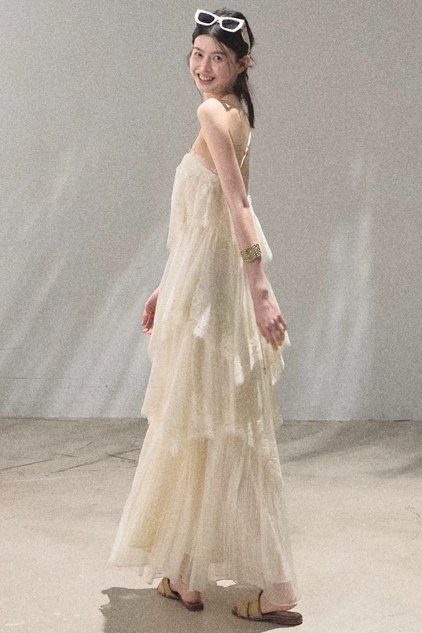 Heartbeat Lace Tiered Long Dress
