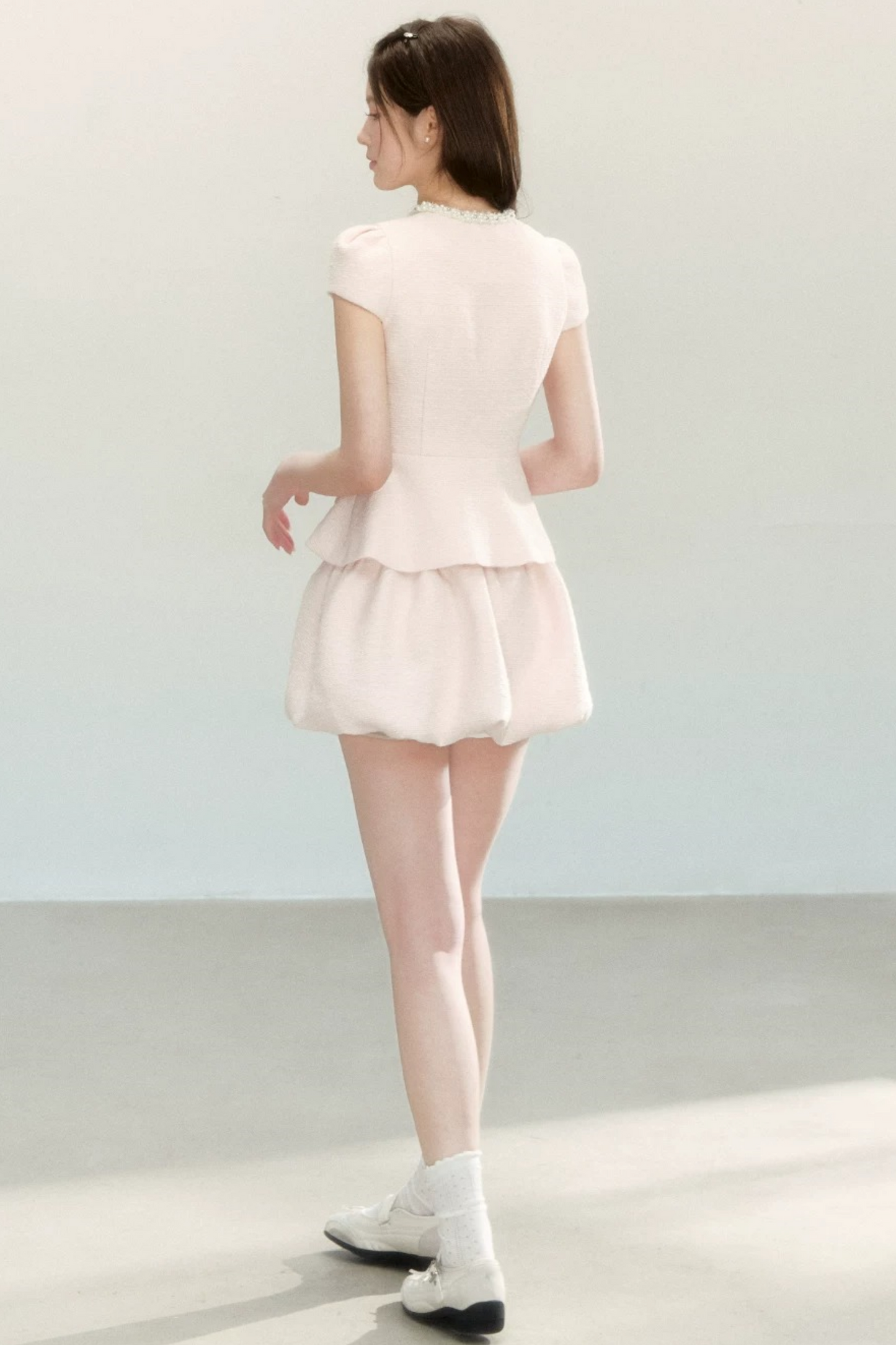 Tweed Puff Skirt and Top Set