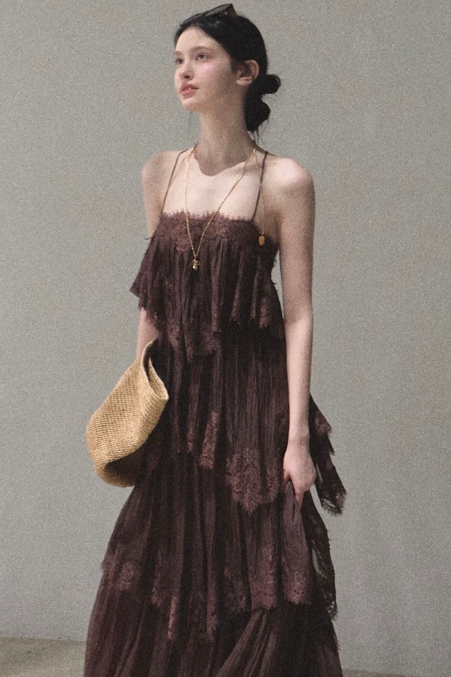 Heartbeat Lace Tiered Long Dress