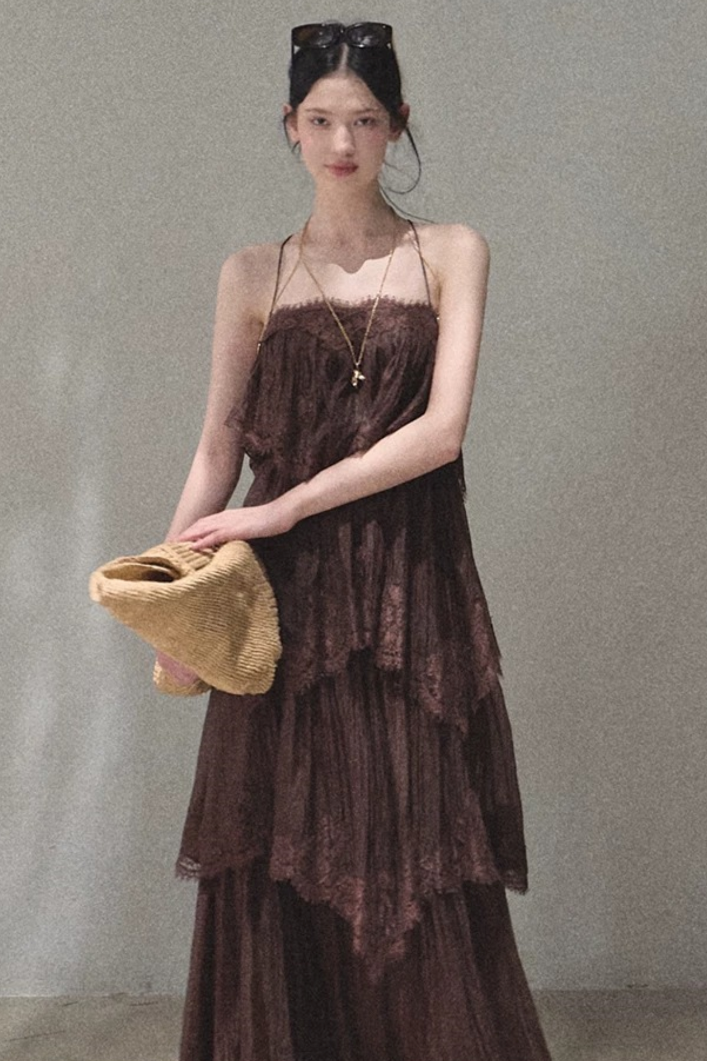 Heartbeat Lace Tiered Long Dress