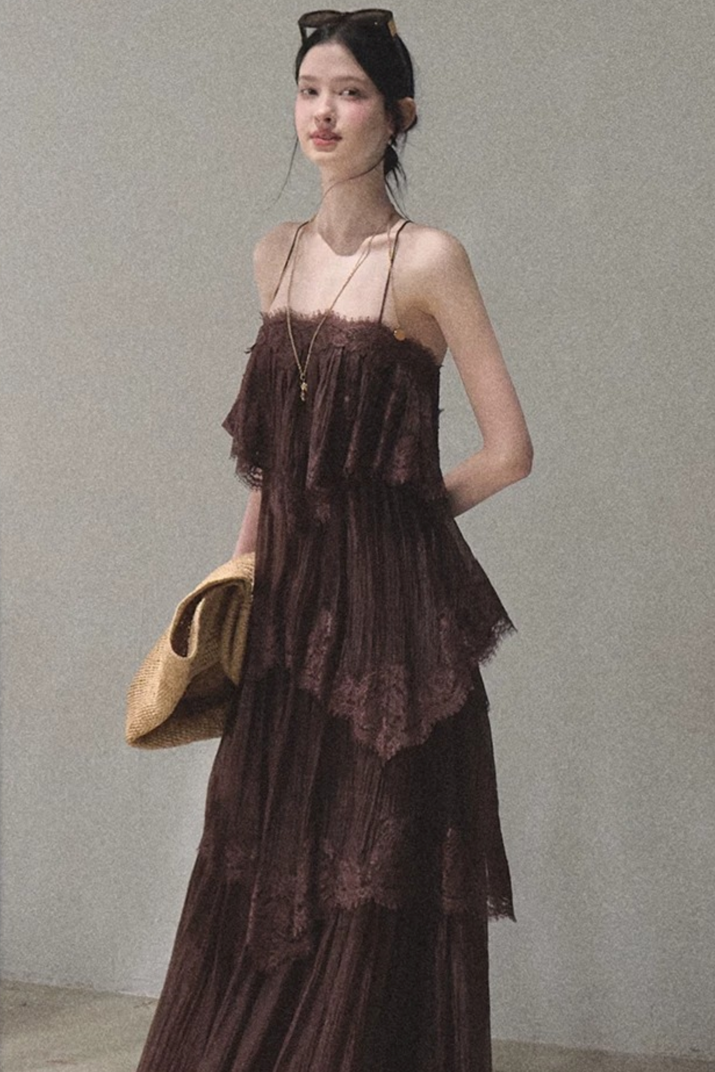 Heartbeat Lace Tiered Long Dress