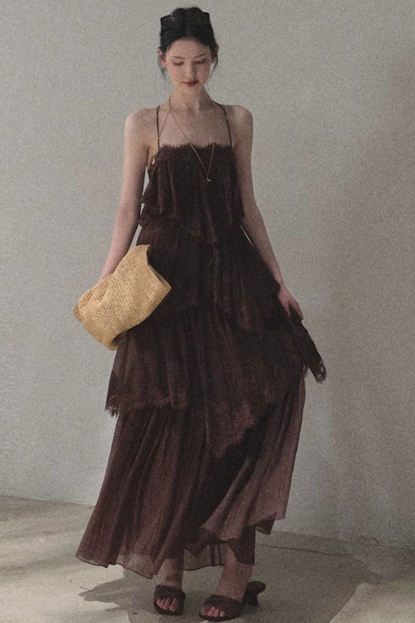 Heartbeat Lace Tiered Long Dress