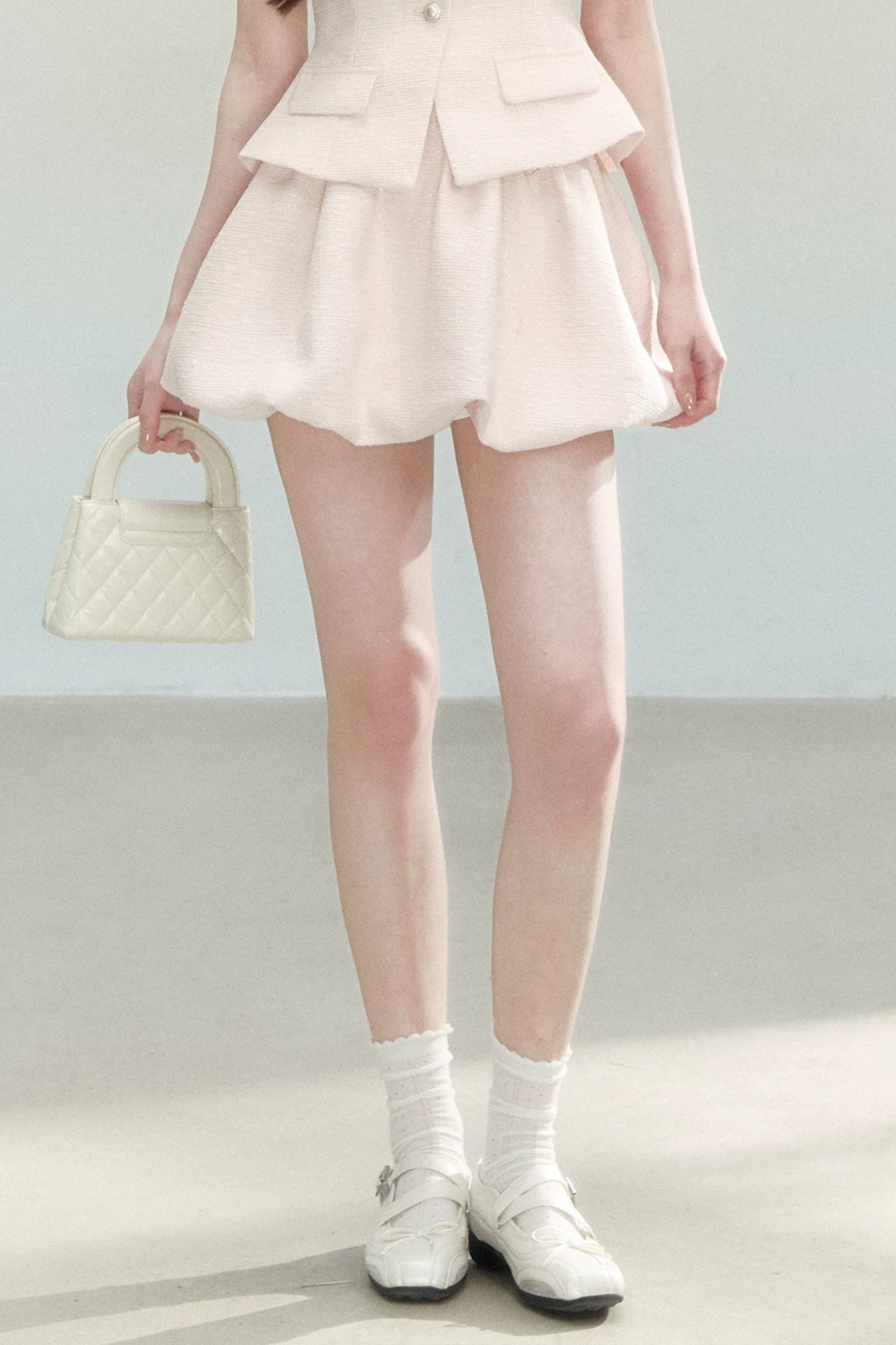 Tweed Puff Skirt and Top Set