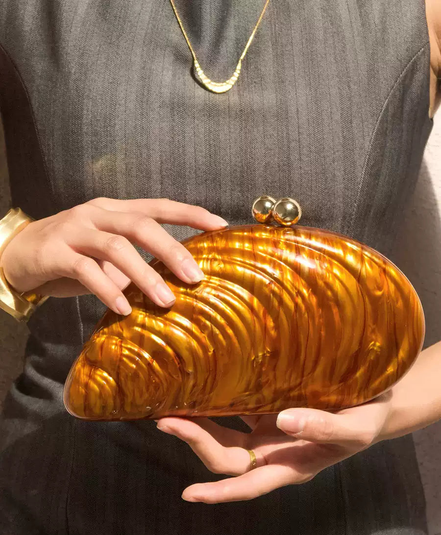 Sea Shell Clutch With Pearls