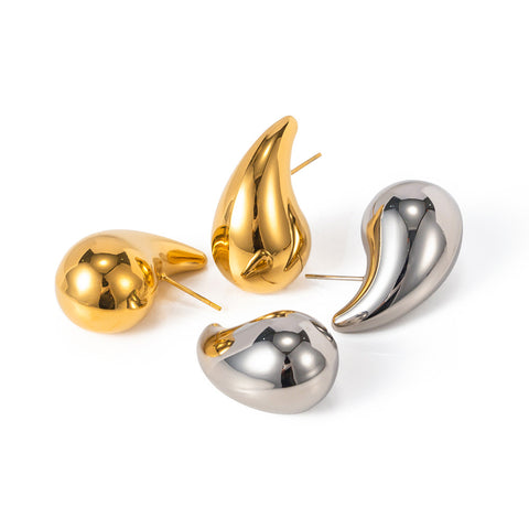 18k Gold Plated Water Drop Shaped Earrings
