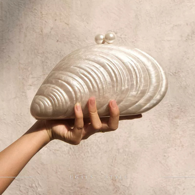 Sea Shell Clutch With Pearls
