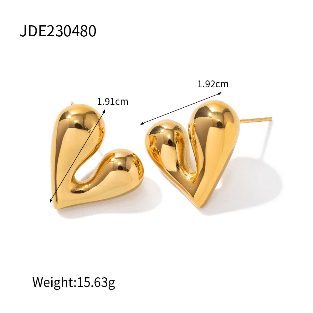 18k Gold Plated Heart Shaped Earrings