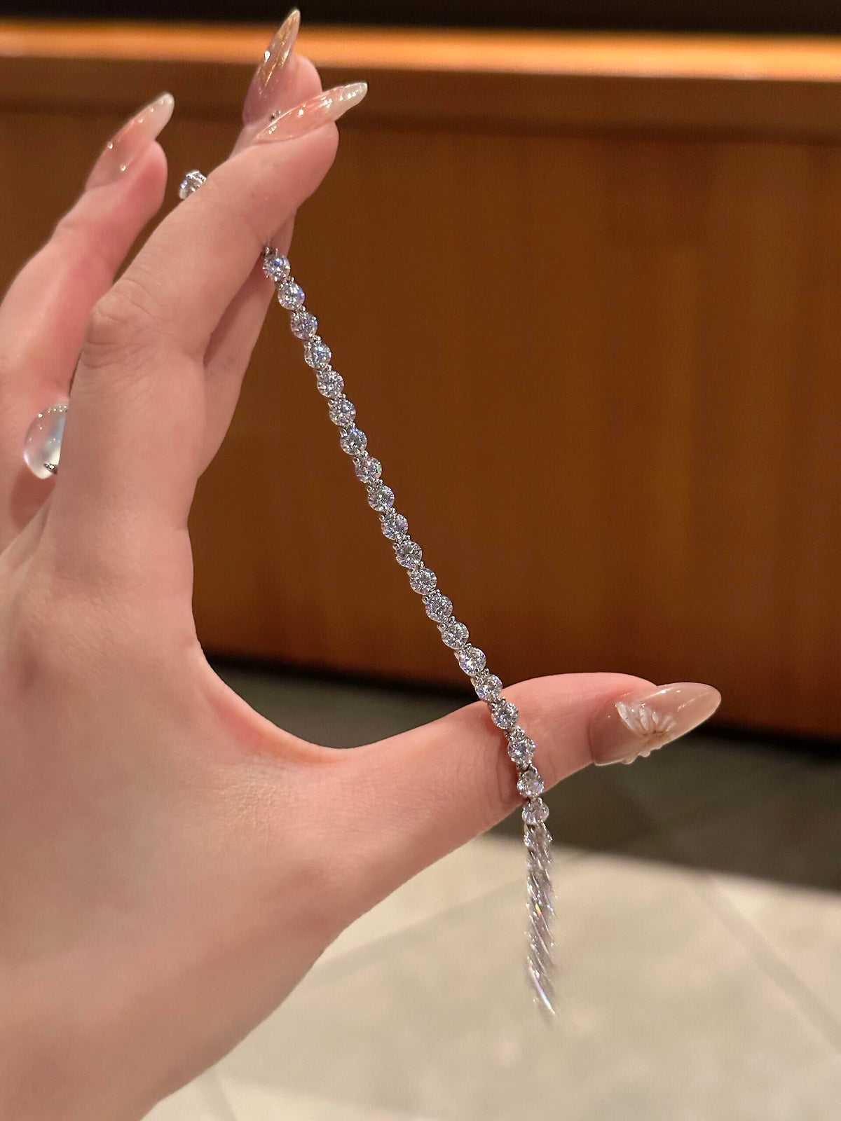 S925 Sterling Tennis Round Diamonds Bracelet