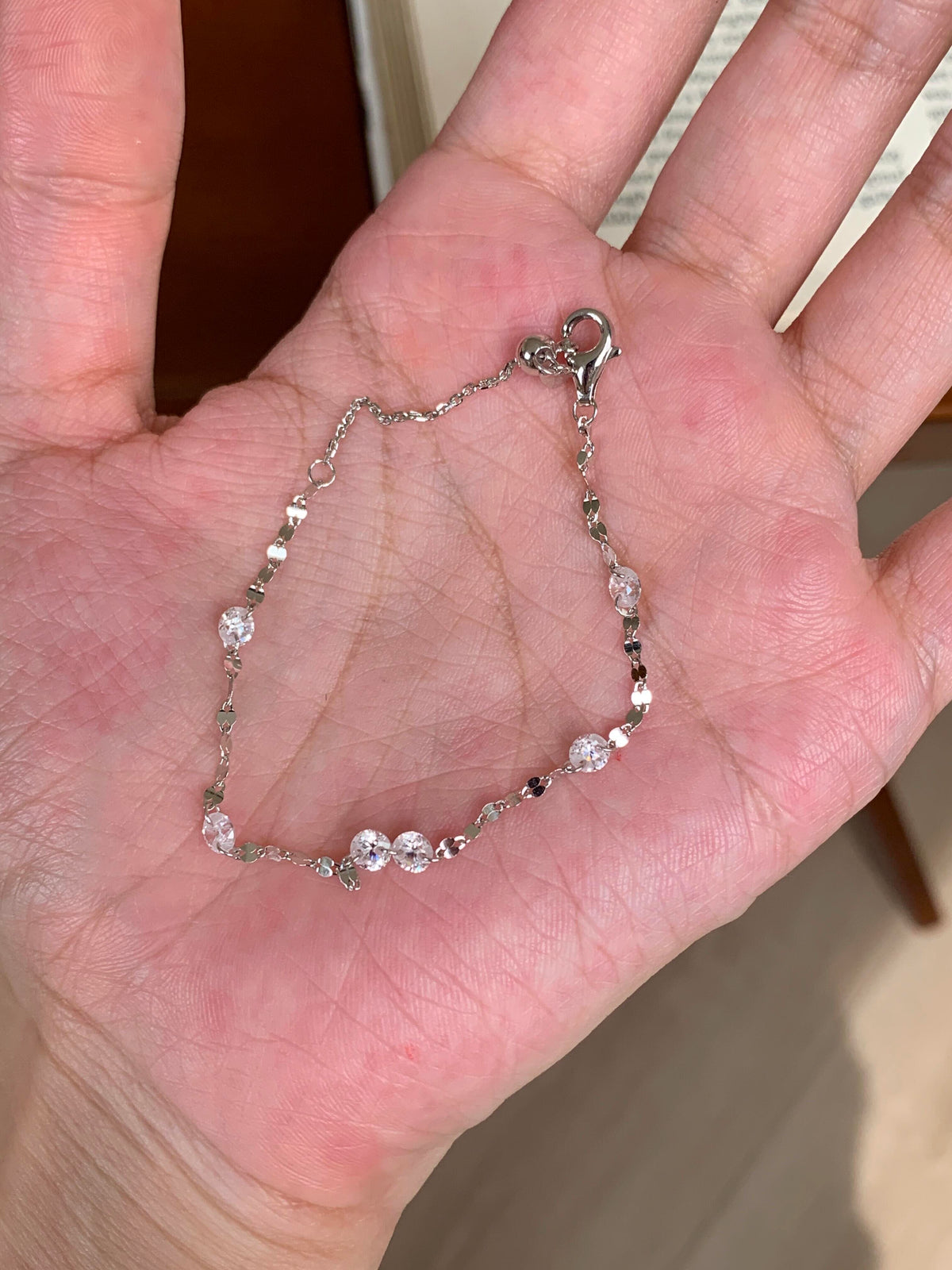 S925 Sterling Sparkling Diamond-studded Water Ripple Necklace or Bracelet