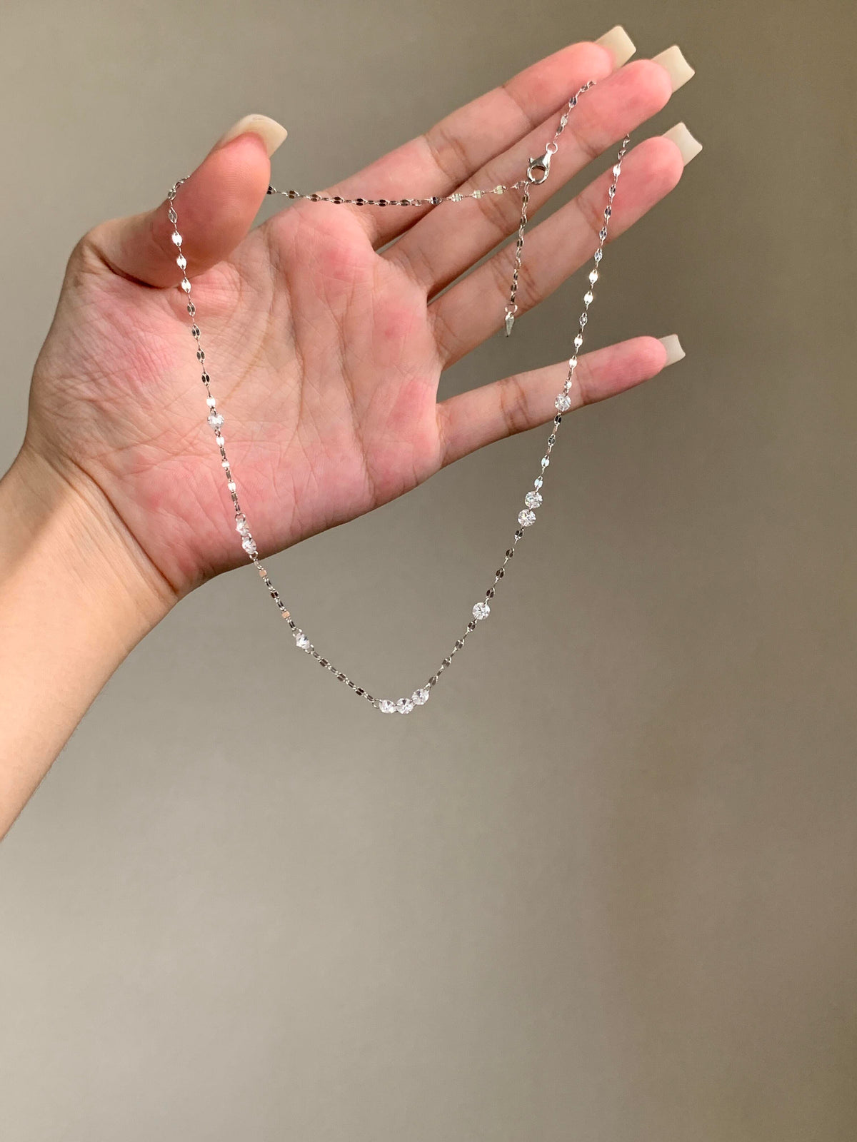 S925 Sterling Sparkling Diamond-studded Water Ripple Necklace or Bracelet