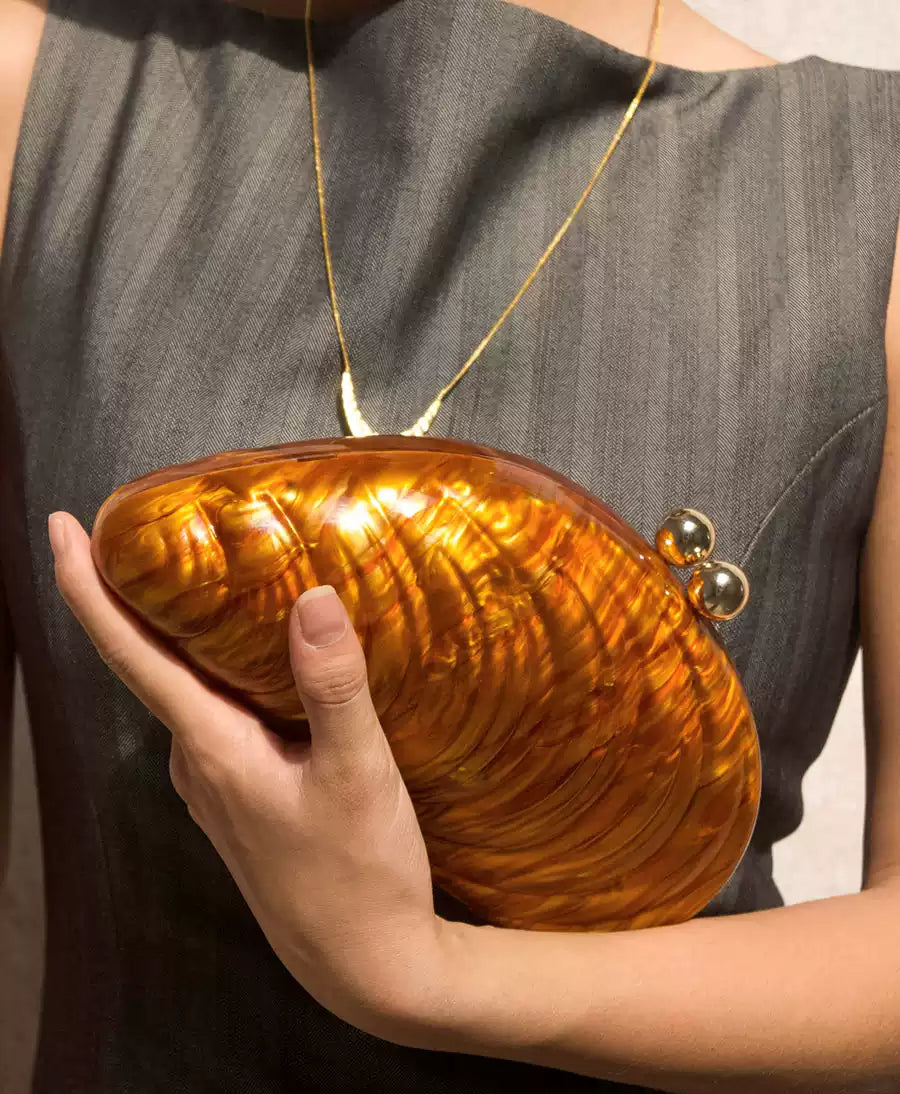 Sea Shell Clutch With Pearls