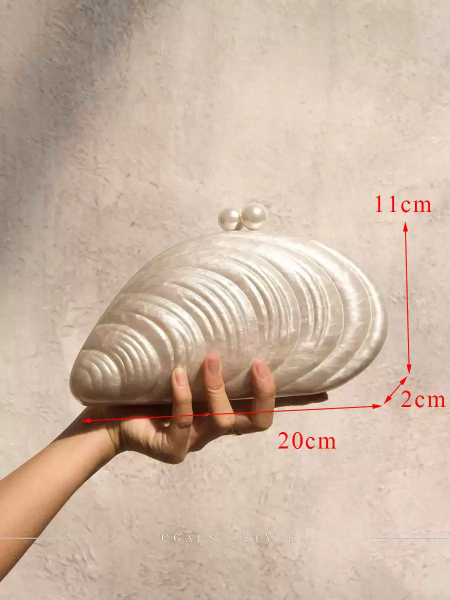 Sea Shell Clutch With Pearls
