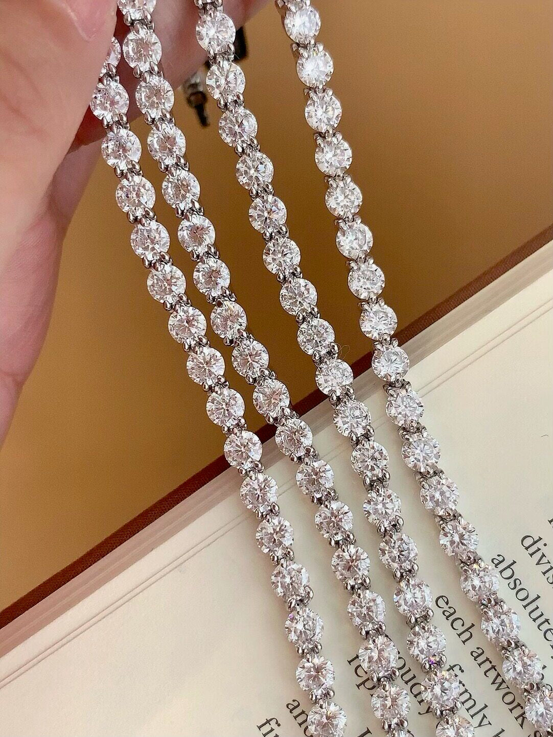S925 Sterling Tennis Round Diamonds Bracelet