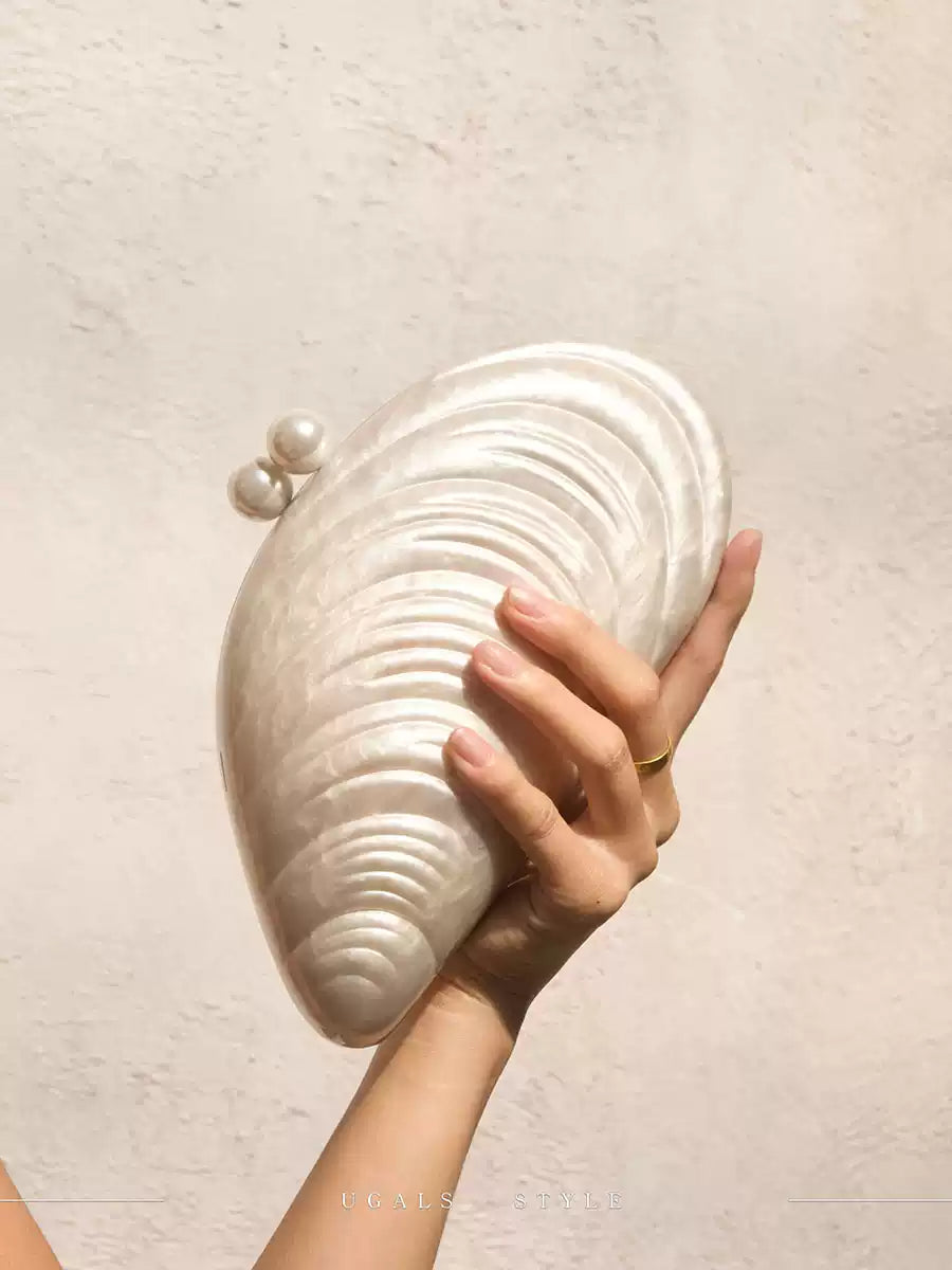 Sea Shell Clutch With Pearls