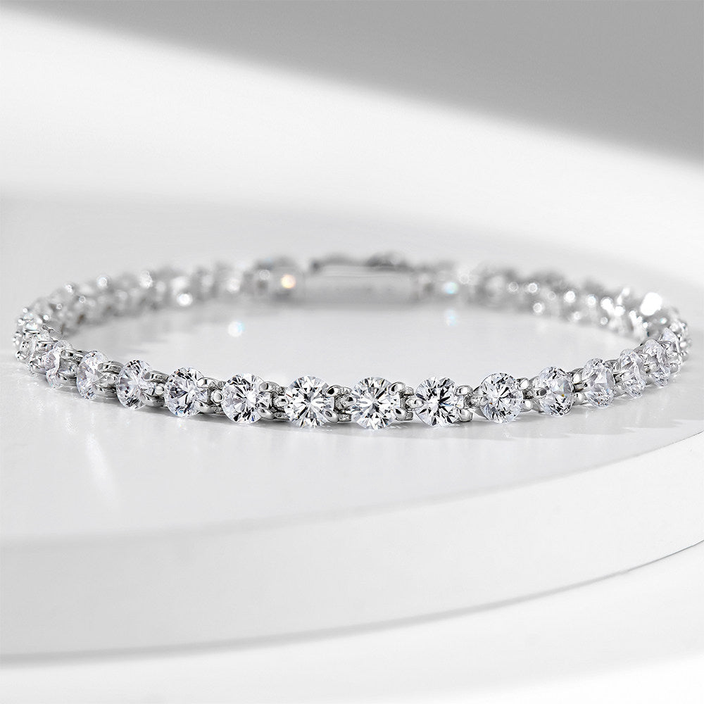 S925 Sterling Tennis Round Diamonds Bracelet