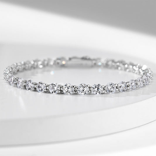 S925 Sterling Tennis Round Diamonds Bracelet