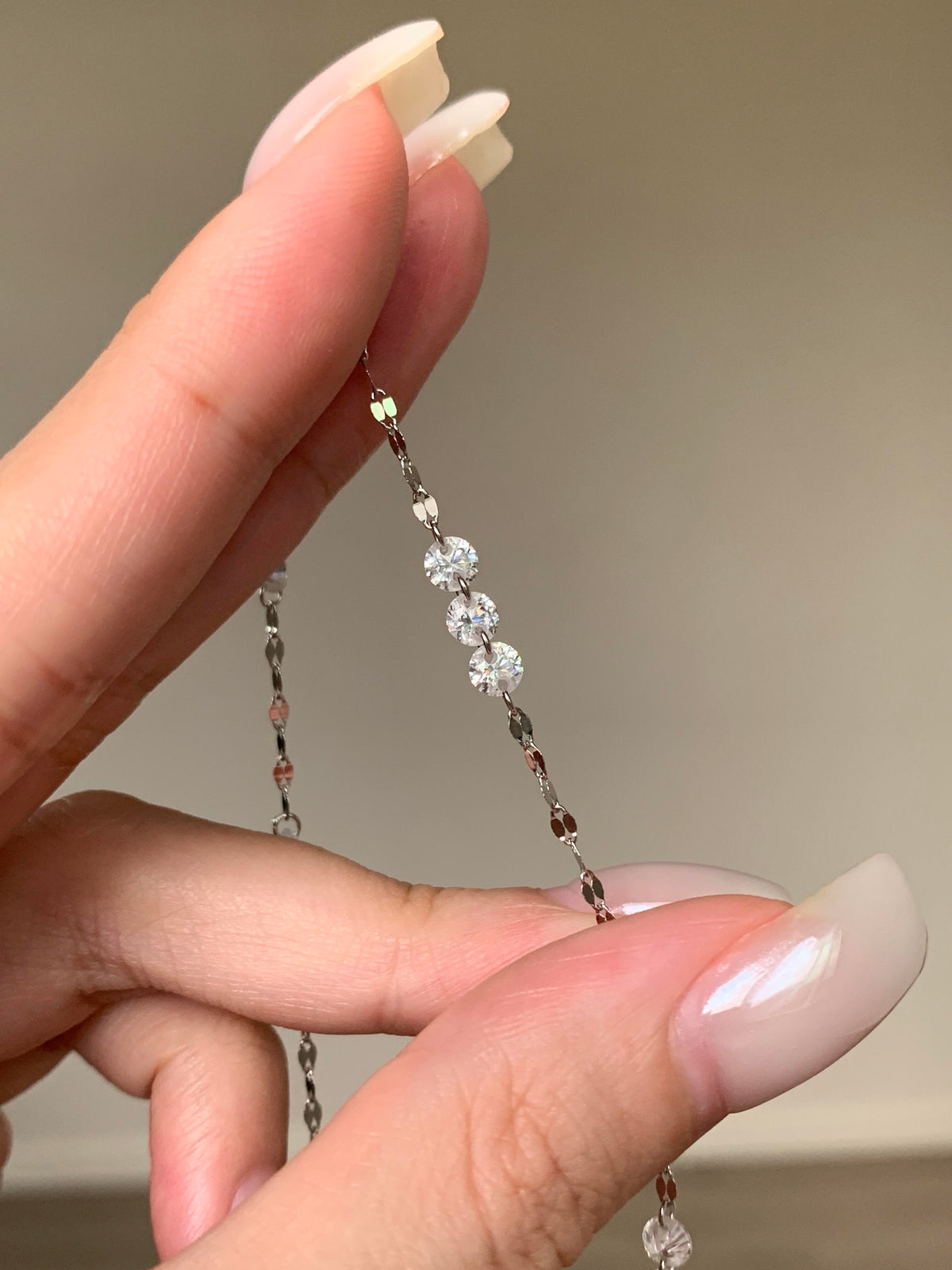 S925 Sterling Sparkling Diamond-studded Water Ripple Necklace or Bracelet