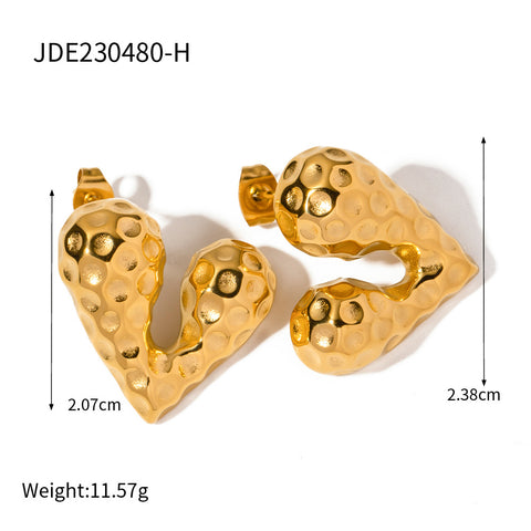 18k Gold Plated Heart Shaped Earrings