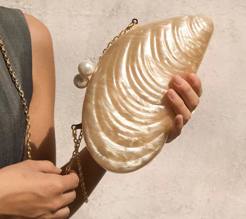 Sea Shell Clutch With Pearls