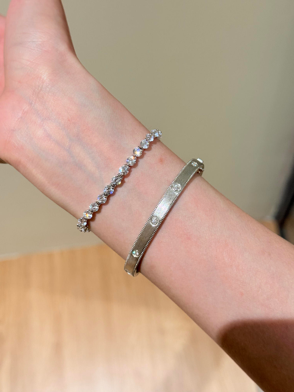 S925 Sterling Tennis Round Diamonds Bracelet