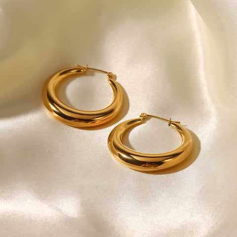 18k Gold Plated Hoop Small Earrings