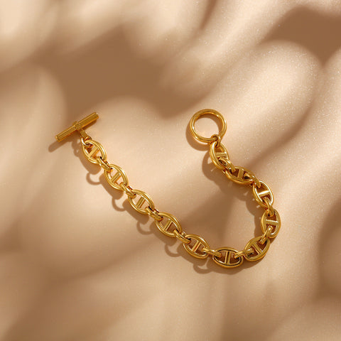 Loop Chain 18k Plated Bracelet