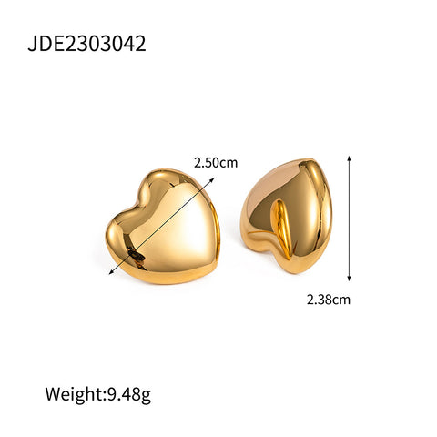 18k Gold Plated Heart Shaped Earrings