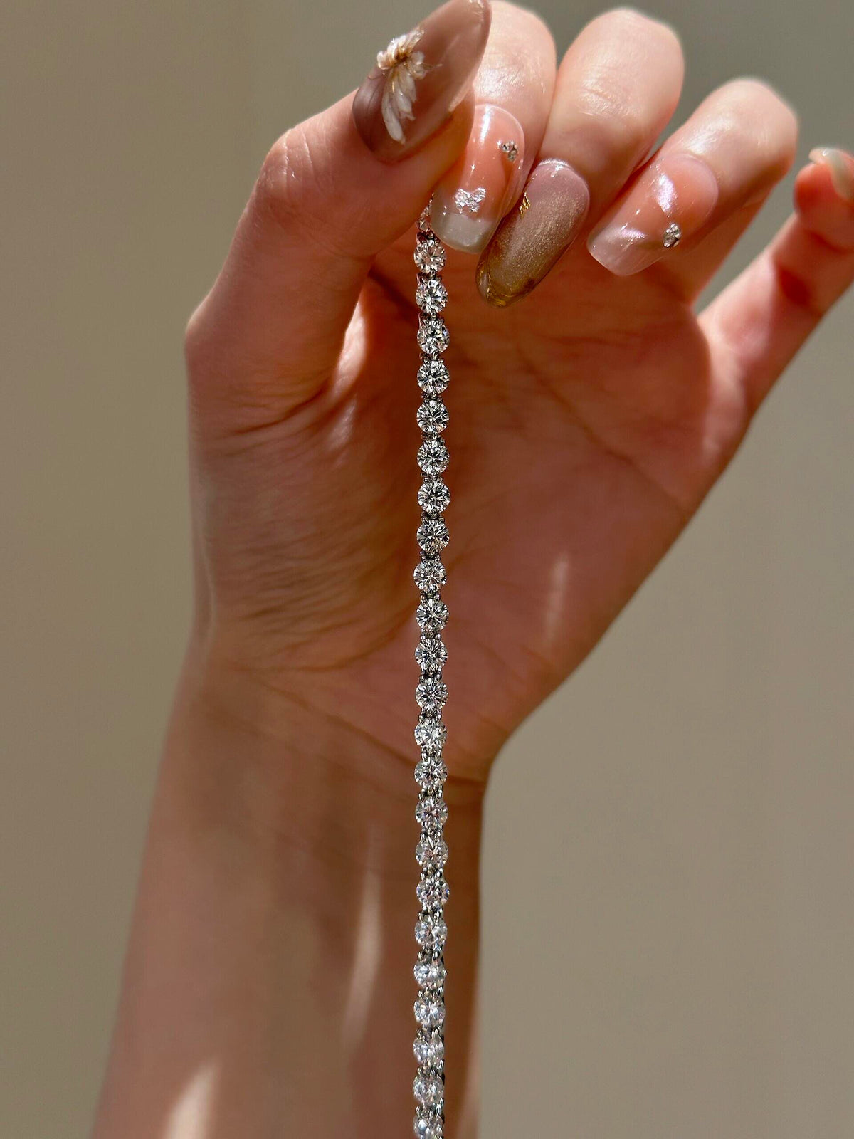 S925 Sterling Tennis Round Diamonds Bracelet