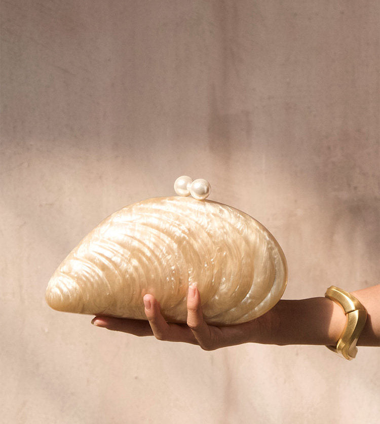 Sea Shell Clutch With Pearls