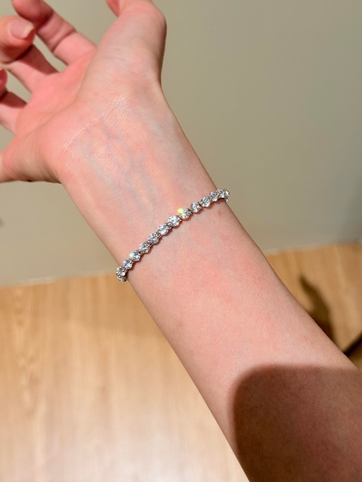 S925 Sterling Tennis Round Diamonds Bracelet