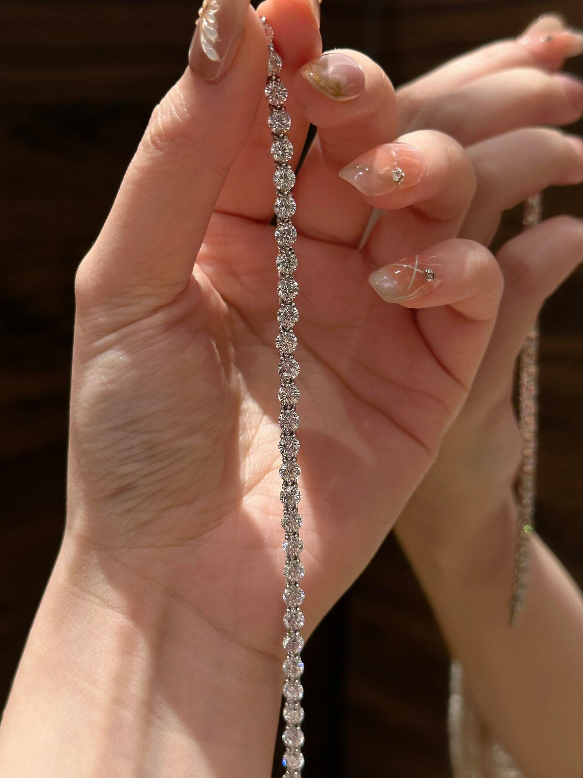 S925 Sterling Tennis Round Diamonds Bracelet