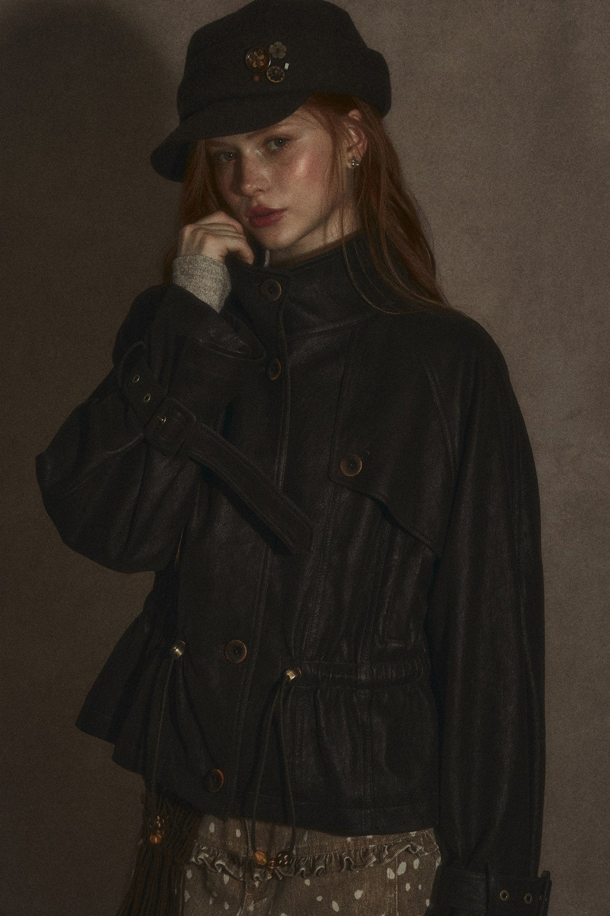 Coffee-Colored Leather Jacket
