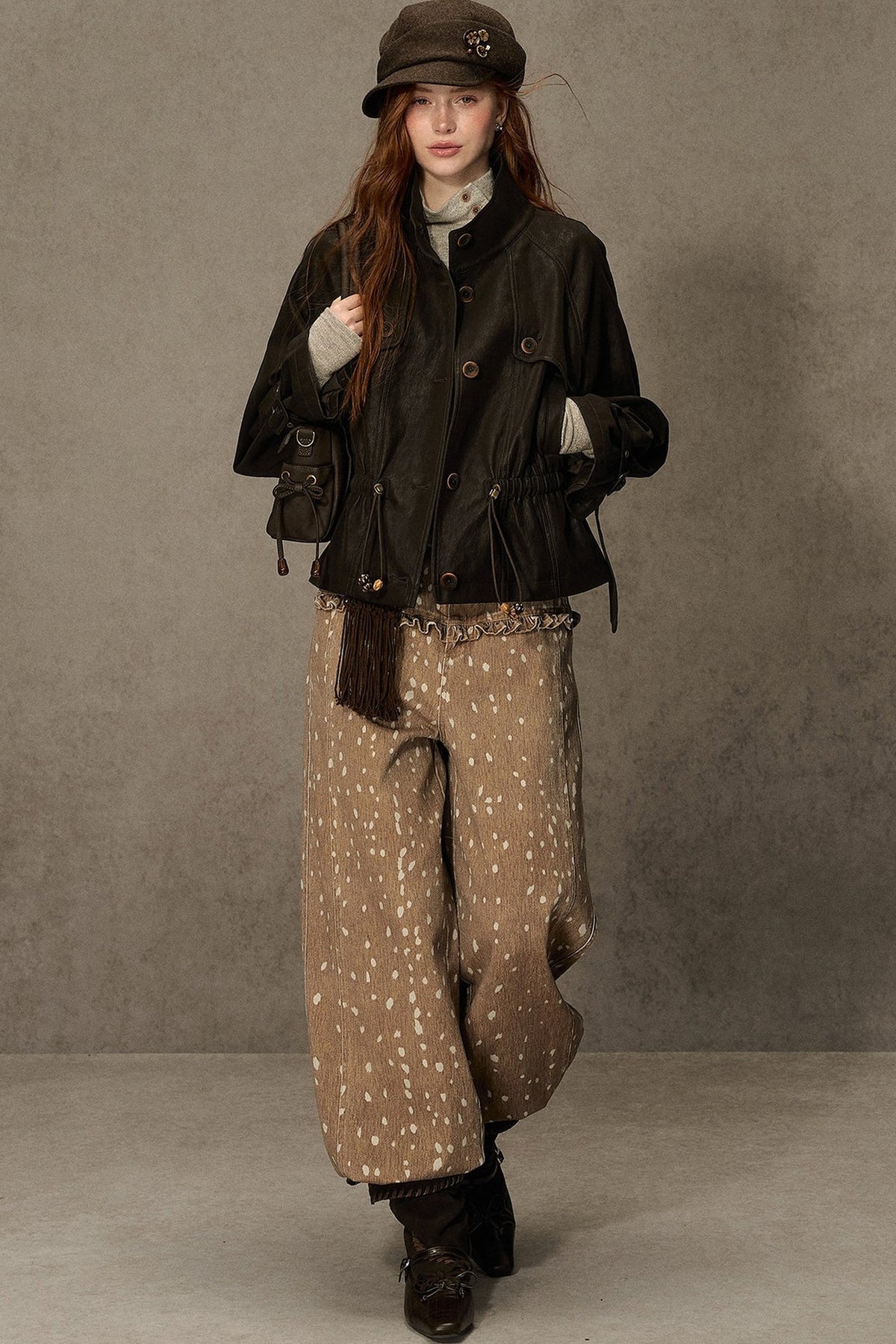 Coffee-Colored Leather Jacket