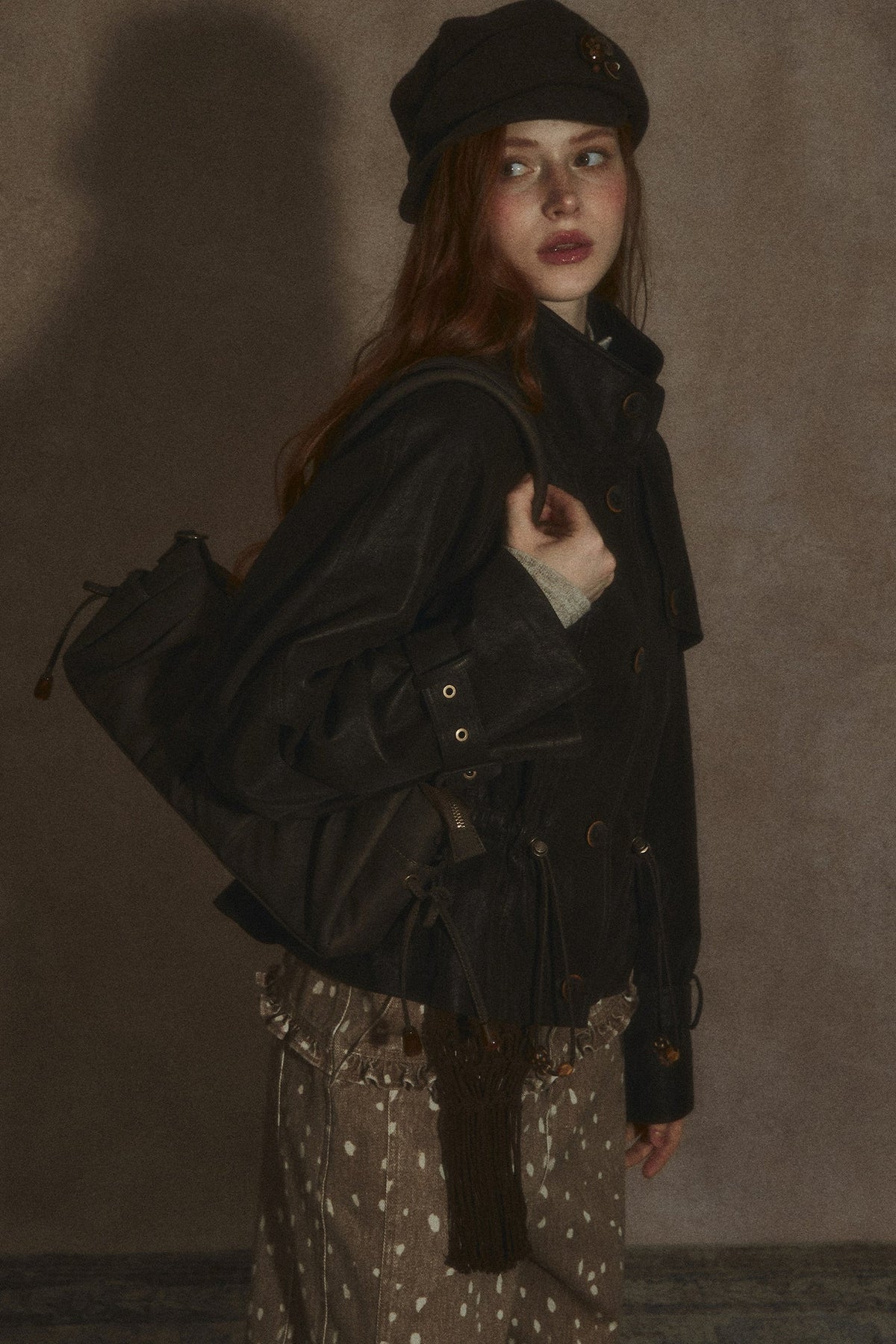 Coffee-Colored Leather Jacket