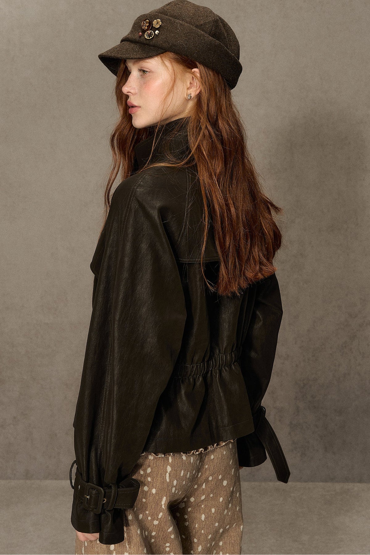 Coffee-Colored Leather Jacket