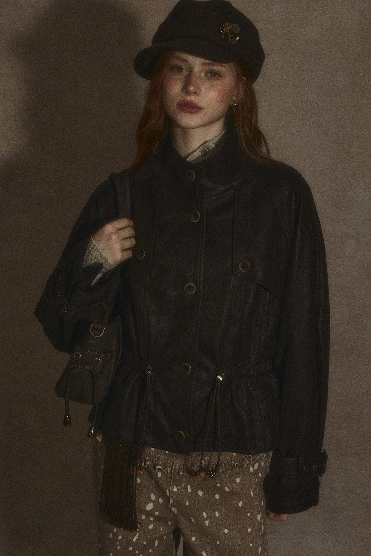 Coffee-Colored Leather Jacket