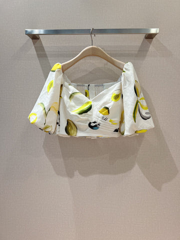 Zest Lantern Short Sleeves Lemon Print