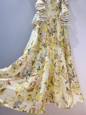 Eden Flounce Midi Floral Dress